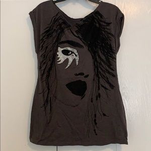 Vanity rocker scoop neck tee